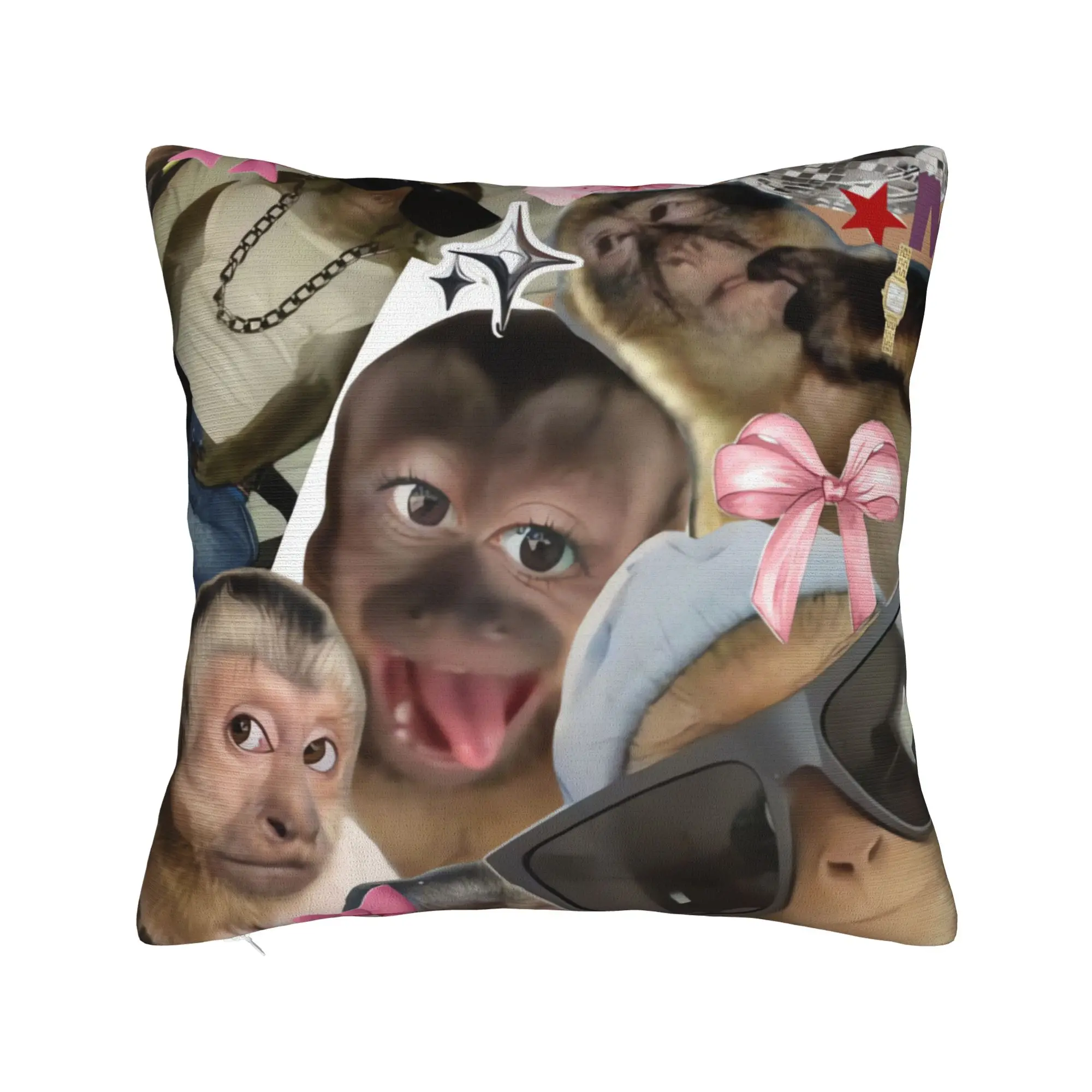 Funny Monkey Print Pillow Case  Comfy Pillow Cover Fashion Pillowcases For Couch Sofa Bedroom
