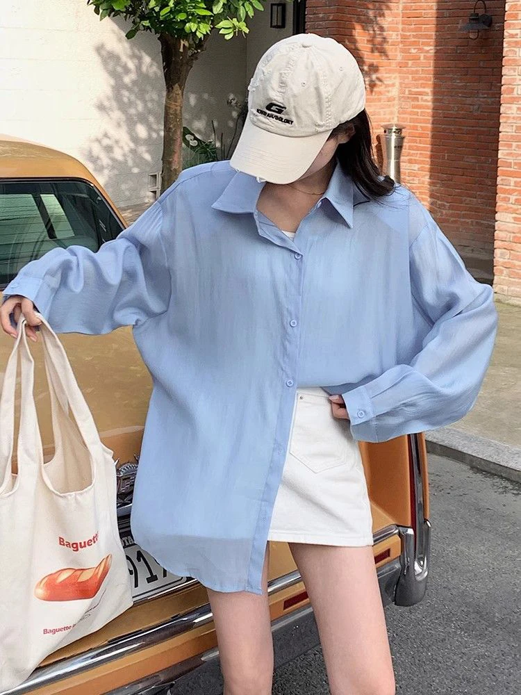 plus Size Women's Long Sve Sun Protection irt Loose Meat Concealing Slimming Summer New Sle Faionable Outerwear