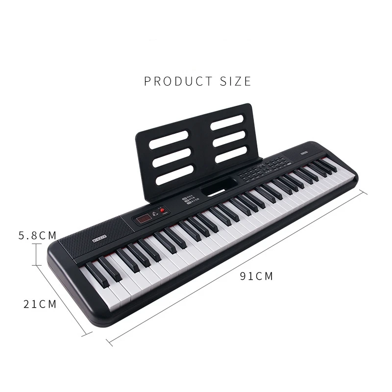 Portable Rechargeable 61‑Key Multifunctional Digital Electronic Keyboard Organ Musical Instrument For Adult Home Music Practice