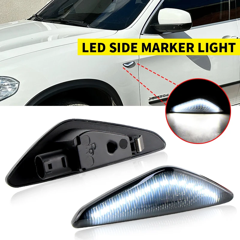 2 Stück LED-Seitenmarkierungs-Kontrollleuchte für BMW X3 F25/X5 E70/X6 E71/E72 /E70/E71/ActiveHybrid X6 E72 07-17 OEM # 63136920685
