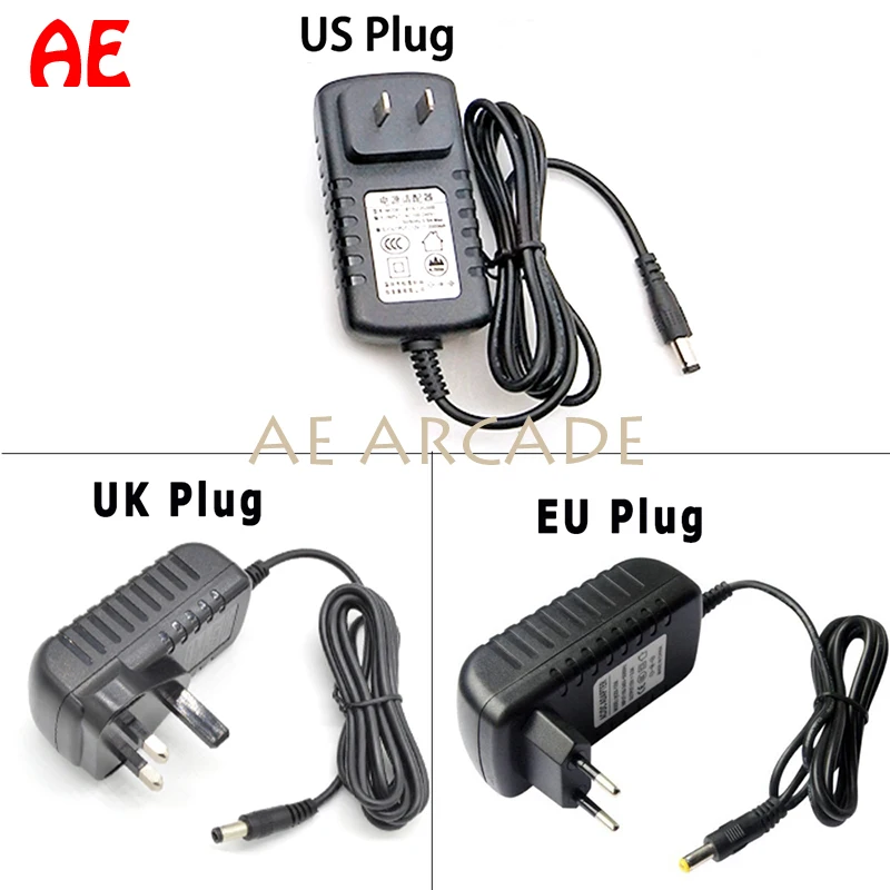 220V AC To 12V DC 3A Power Adapter Transformer Supply 5.5*2.1*12 mm US UK EU Plug Converter for Pandora Box Arcade Game Console