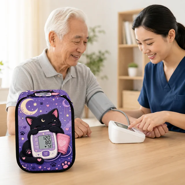 Blood Pressure Monitor Bag Cute Cat Print Storage Case Portable Blood Pressure Machine Carrying Case Home Travel Organizer 2 Blood Pressure Monitor Bag Cute Cat Print Storage Case Portable Blood Pressure Machine Carrying Case Home Travel Organizer 2