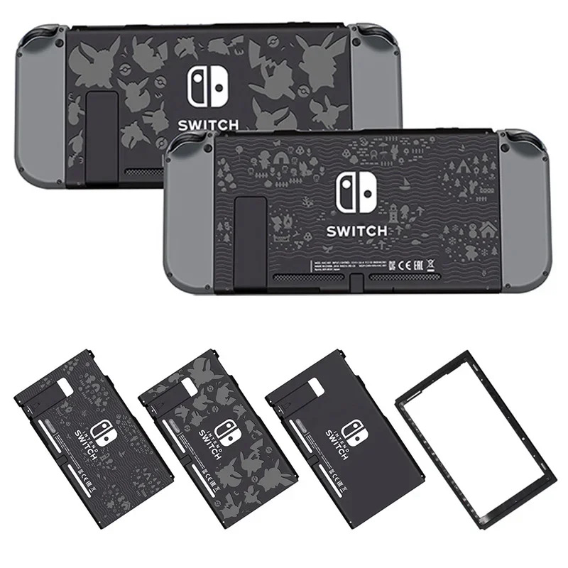 Caso interruptor preto traseiro capa traseira substituição habitação escudo caso inferior para nintendo switch accsesories placa traseira com quadro