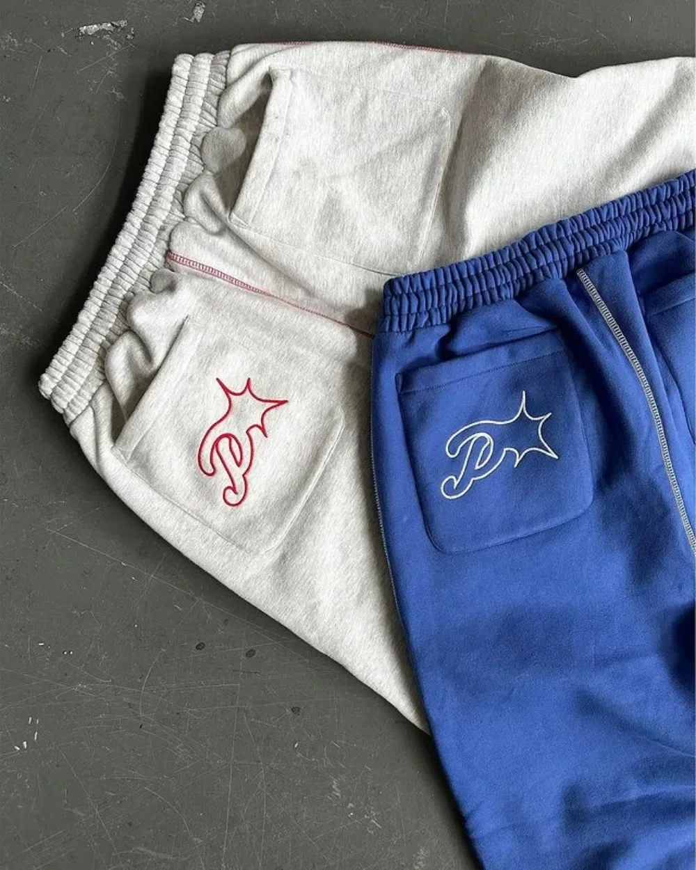 Pantalones de chándal con estampado de letras para hombres y mujeres, ropa de calle Harajuku, Hip Hop, Y2K, pantalones casuales bordados, pantalones grises con cordón