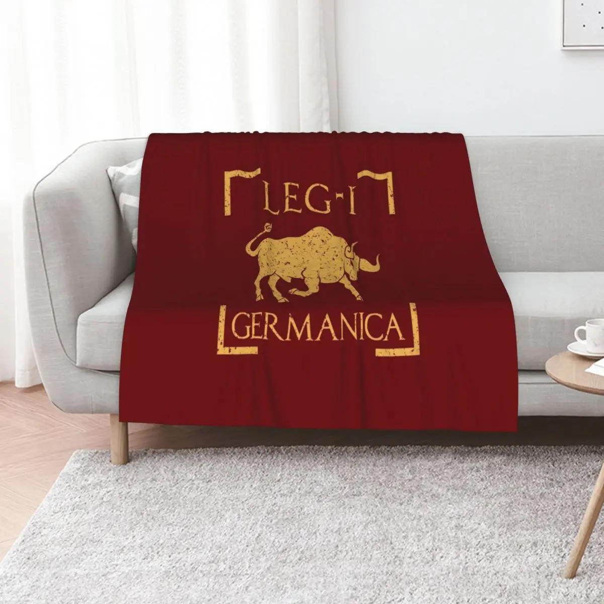 Legio I Germanica Taurus Emblem Roman Legion Throw Blanket Plaid Decorative Sofas blankets and throws cosplay anime Blankets