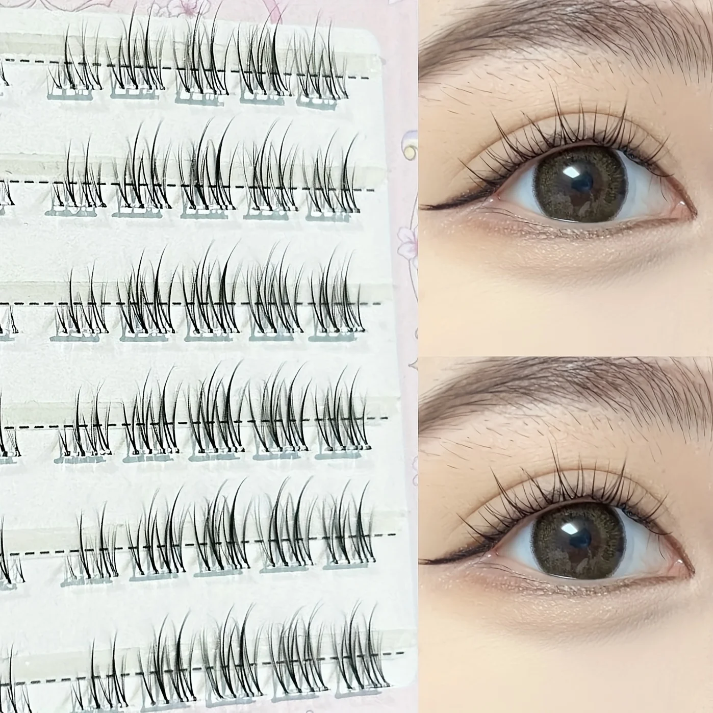 Herorange Klebefreie Cluster-Wimpern 60 Stück C-Curl 10-13mm Selbstklebend Natürlicher JK-Stil Anfängerfreundlich