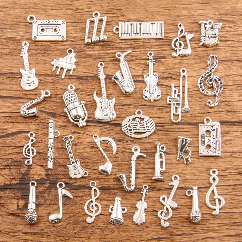 33 Cross-border Note Pendants Pianos Guitars, Microphones Speakers Suona Music Equipment Alloy Accessories