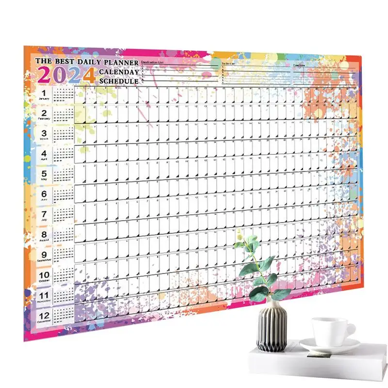 365 Day Calendar Poster Reversible Large Goal Planner Poster Year Round Calendar For Students Teachers Coworkers Colleagues