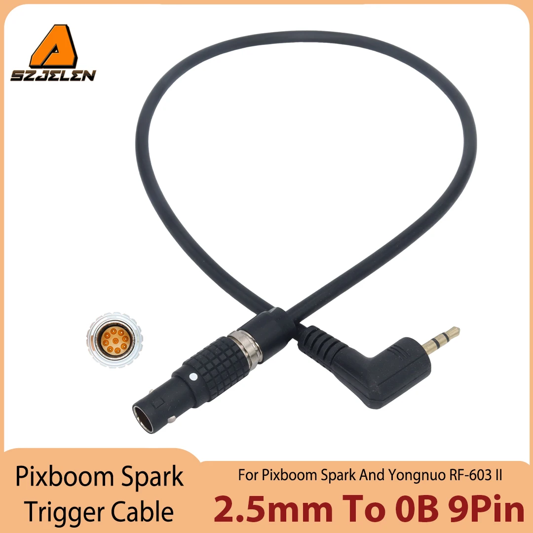 Pixboom Spark 9Pin EXT to 2.5mm Trigger Cable for Pixboom Spark With Yongnuo RF-603 II Remote Trigger