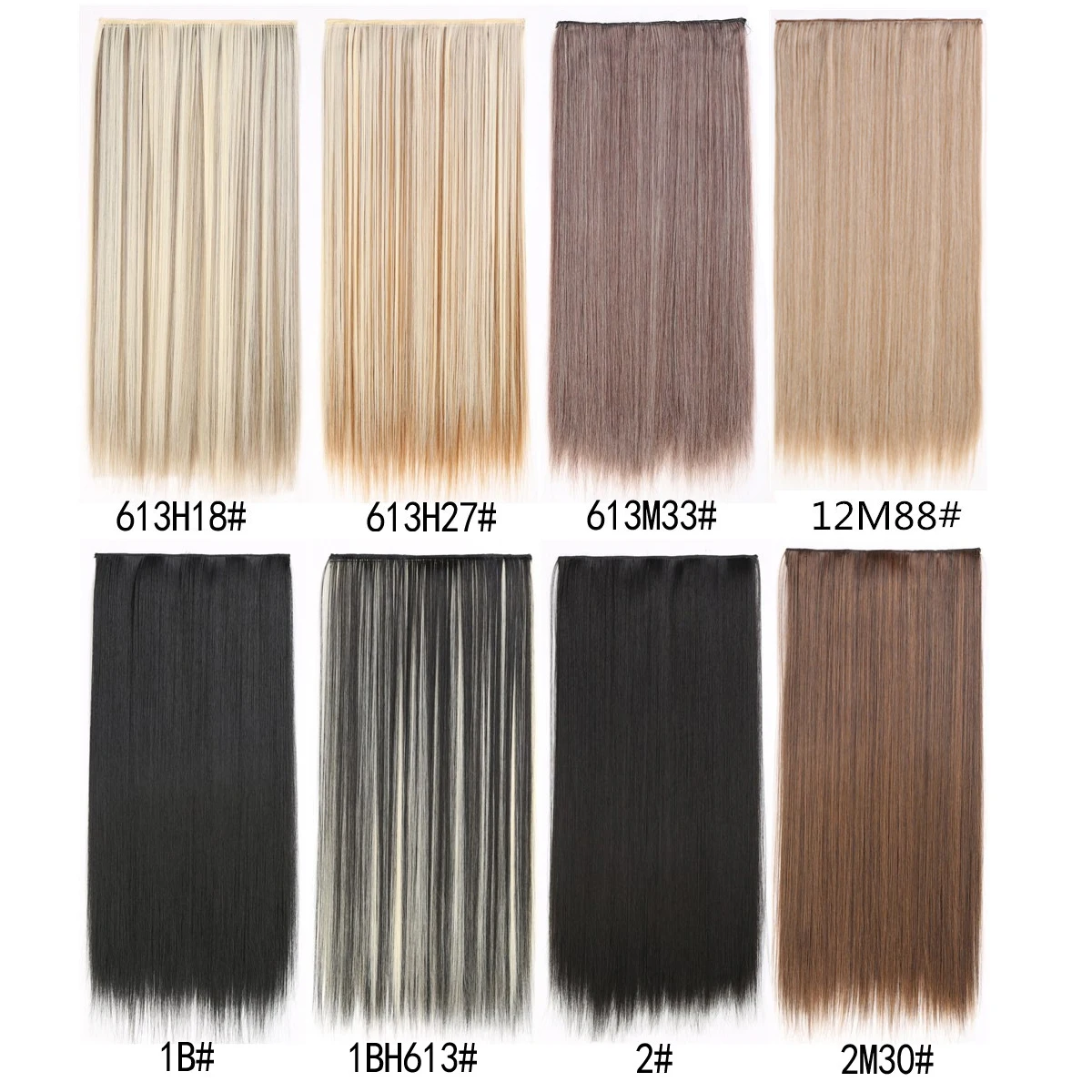Synthetic 24 Inch Long Straight Clip in Hair Extension Seamless Natural Looking Easy Install Women’s Hairpieces for Daily Wear