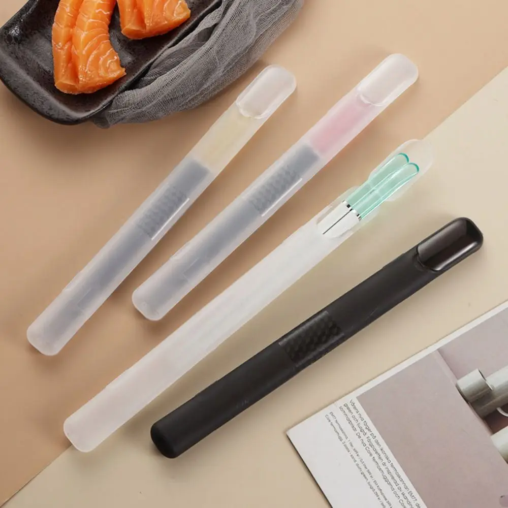 1pcs Portable Plastic Chopsticks Box 26cm Transparent Cutlery Straw Case Makeup Brush Storage Box
