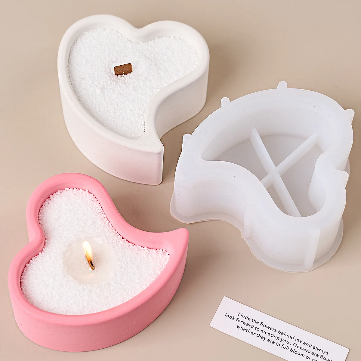 3D Herz Kerze Glas Silikon Form DIY Liebe Sukkulente Pflanzer Gussformen Gips Harz Schmuck Lagerung Box Handwerk Machen
