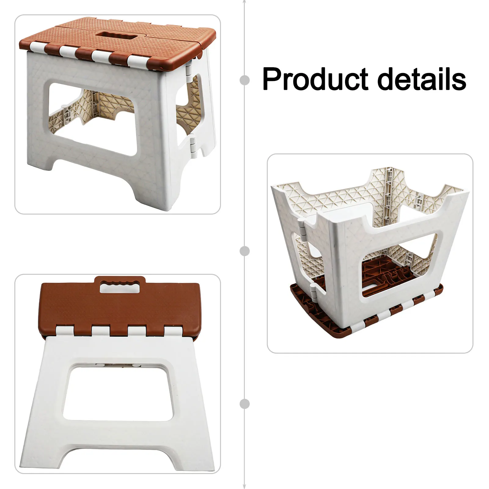 1X المحمولة كرسي بلا ظهر قابل للطي تصميم مريح قوي للمطبخ الحمام في الهواء الطلق استخدام طوي خطوة البراز خفيفة الوزن عدم الانزلاق #3