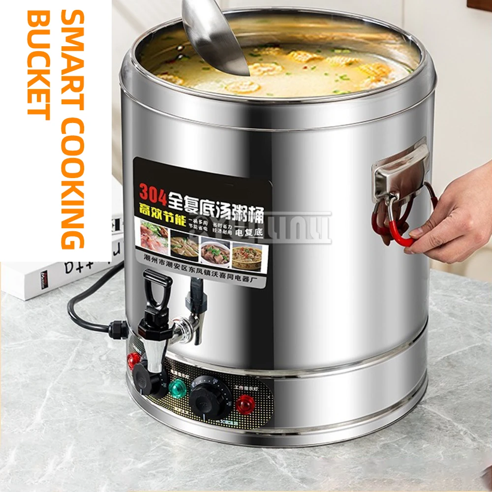 Commercial Soup Bucket Stainless Steel Water Heating Machine Large-capacity  Automatic Electric Soup Heating Pot