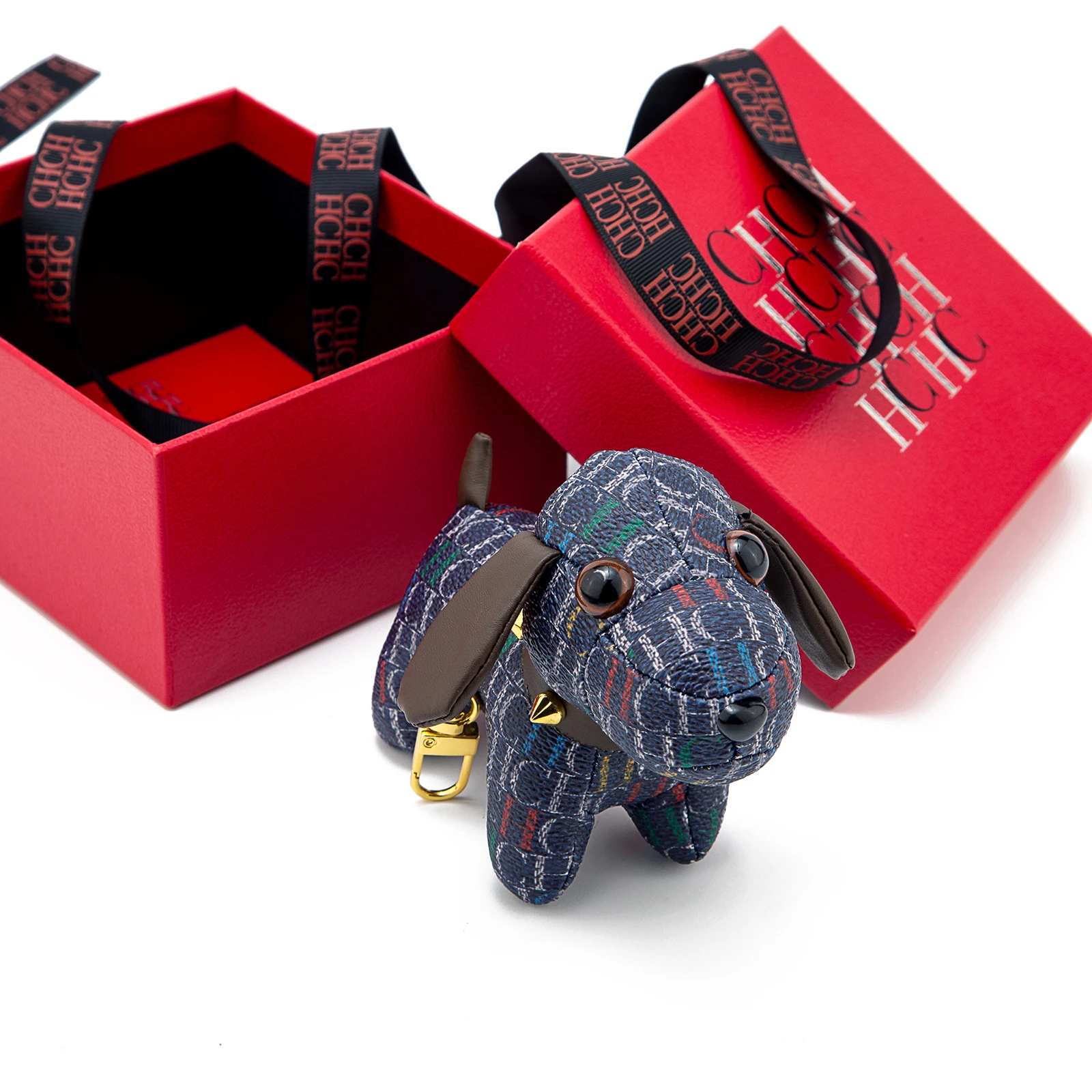 

CH Cute Dog Shaped Keychain Plush Fabric Key Ring Luxury Stylish Bag Charm Gift Daily Use Fashion Accessory Trendy