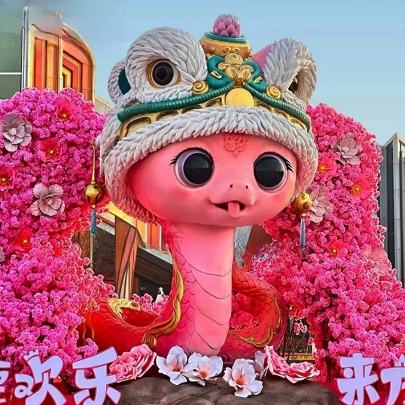 نموذج رسوم متحركة كبير على شكل ثعبان كرتوني داخلي للديكور العام