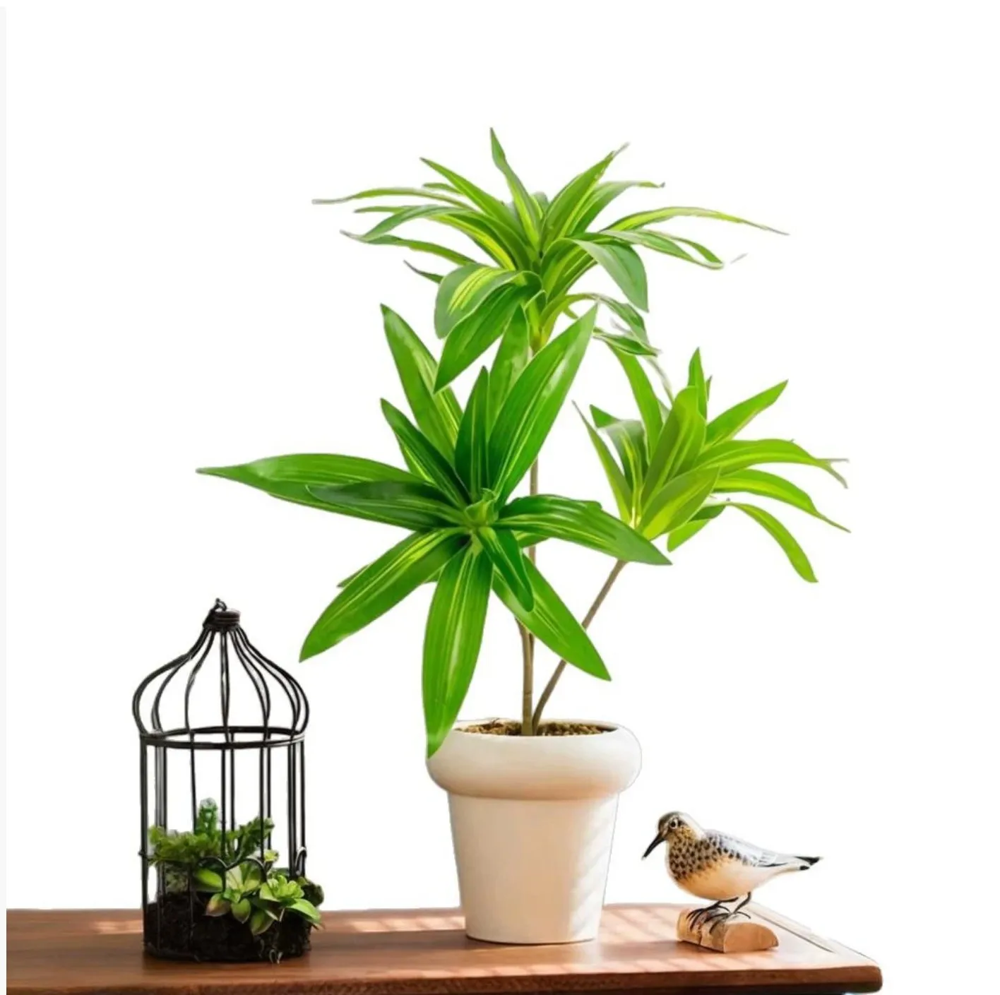 66-98cm Artificial Palm Tree Plastic Bamboo Branch Tropical Potted Plants Fake Grass For Home Desktop Plant Wall Decoration