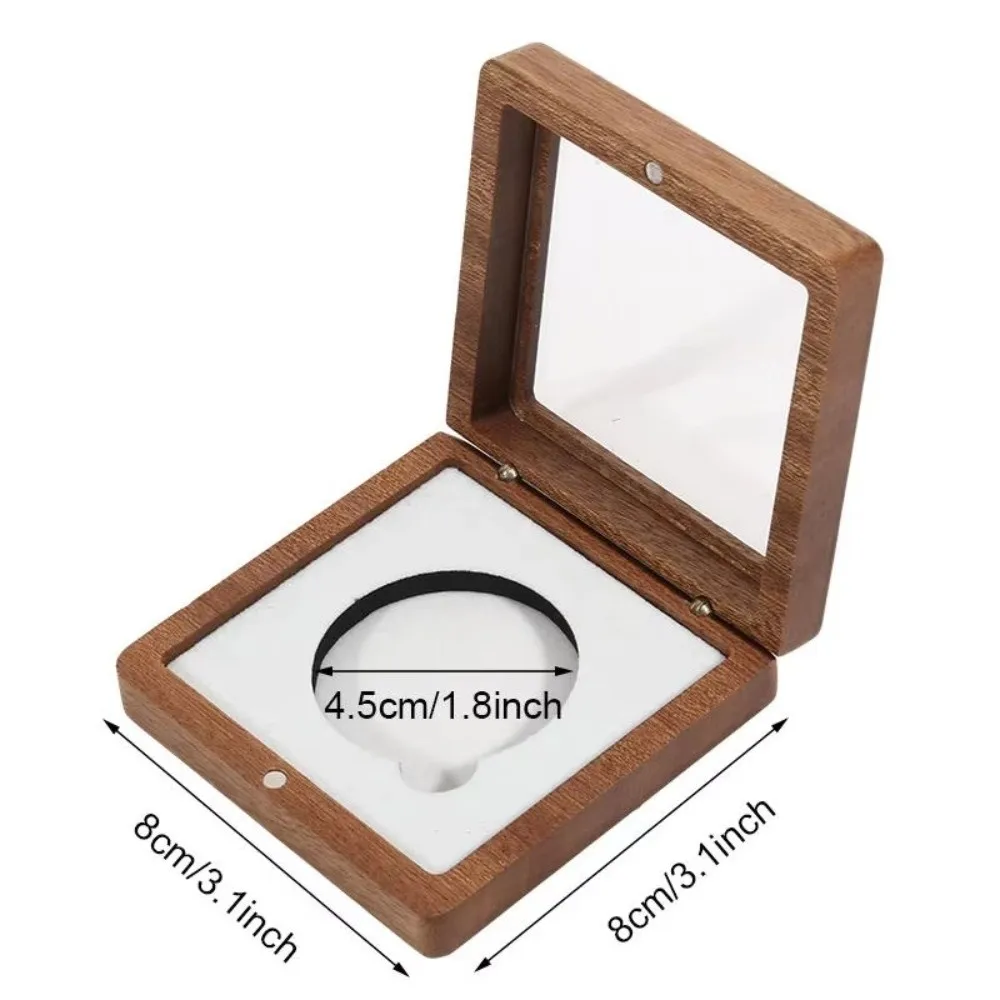 New Silver Coin Commemorative Coin Badge Box Black/White Badge Ancient Coin Collection Box Walnut Wood Window Box Gift Box - view 6