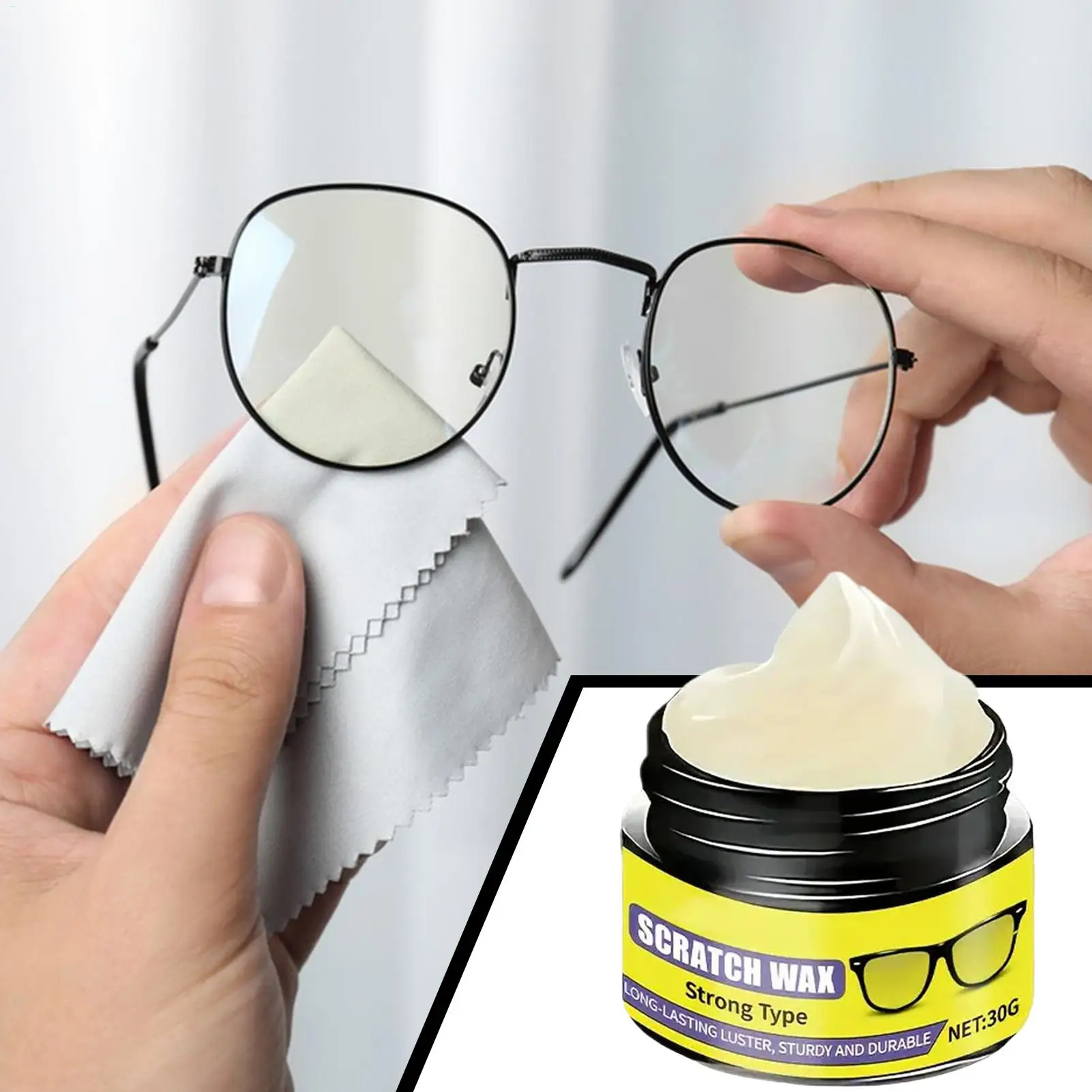 Eyeglass Scratch Remover 30g Lens Scratch Remover Eyewear Lens Grinding Repair Cleaner Multifunctional Lens Cleaning cream