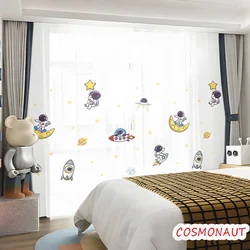 Engrossado chiffon impressão dos desenhos animados cortinas meninos e meninas animal cosmonauta vários padrões de desenhos animados crianças quarto cortinas menino jd790