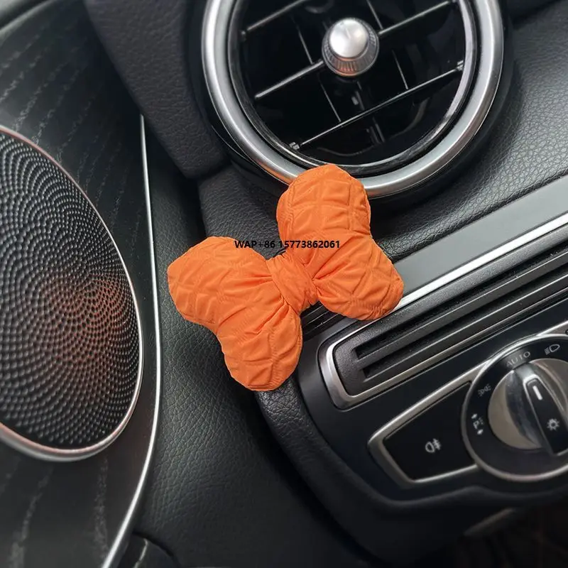 

Cute car hook rear seat bracket with fabric bow trim for key hanger storage car interior accessories