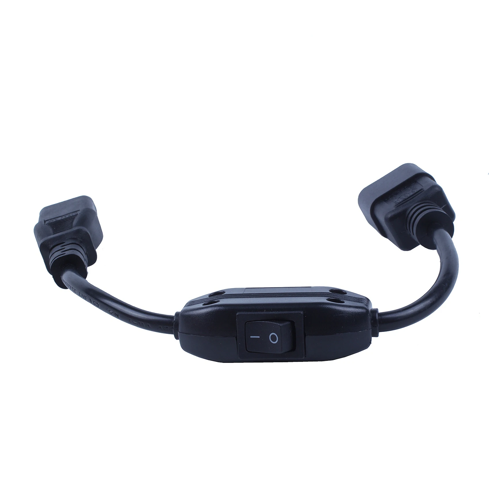 2X speciale PDU UPS-netsnoerkabel, IEC 320 C14 naar C13 met aan/uit-schakelaar 30 cm zwart-PZZW