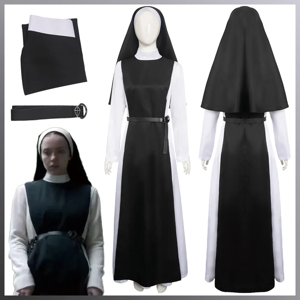 

Horror Movie Immaculate Costume Cecilia Fantasy Cosplay Nun Dress Suits Disguise Adult Women Roleplay Fantasia Outfits Female