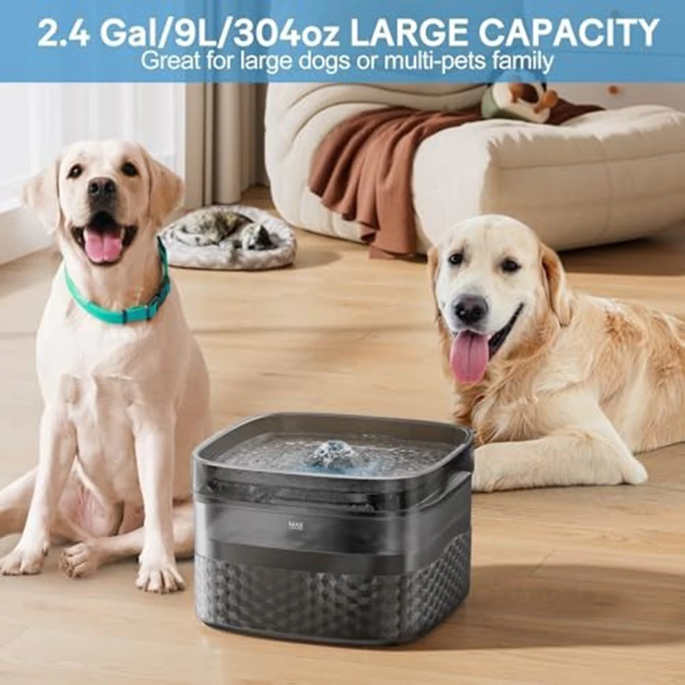 2.4Gal/304oz 9L Super Large Capacity Pet Water Fountain for Multiple Cats or Dogs Automatic Cat Drinking Dispenser