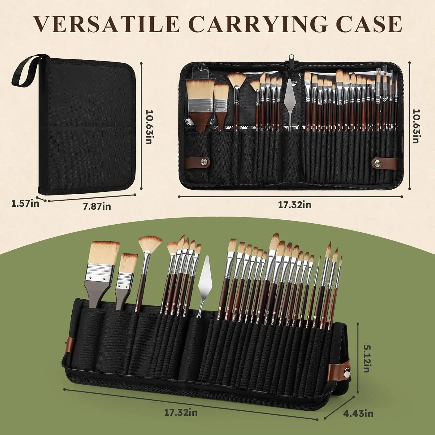 BOMEIJIA 26pcs Nylon Brush Set for Watercolor Acrylic And Oil Painting Professional Art Drawing Brushes Kit