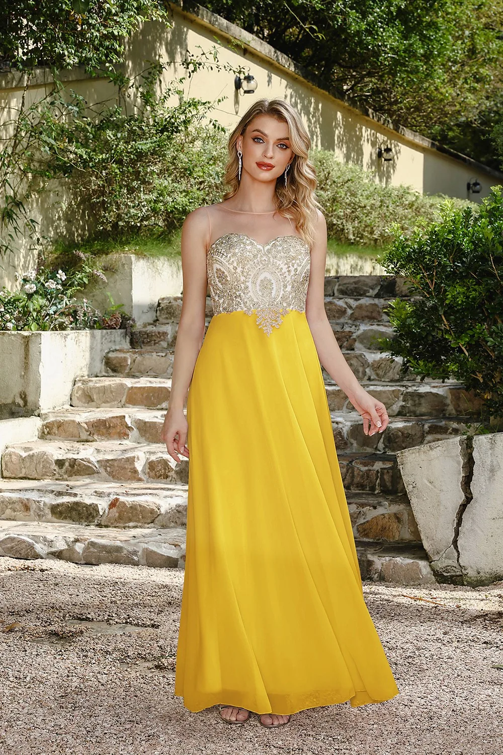 فساتين وصيفة الشرف على شكل قلب وردي داكن أنيق من الشيفون لحفلات الزفاف مزين بالذهب على شكل حرف A فساتين سهرة رسمية طويلة