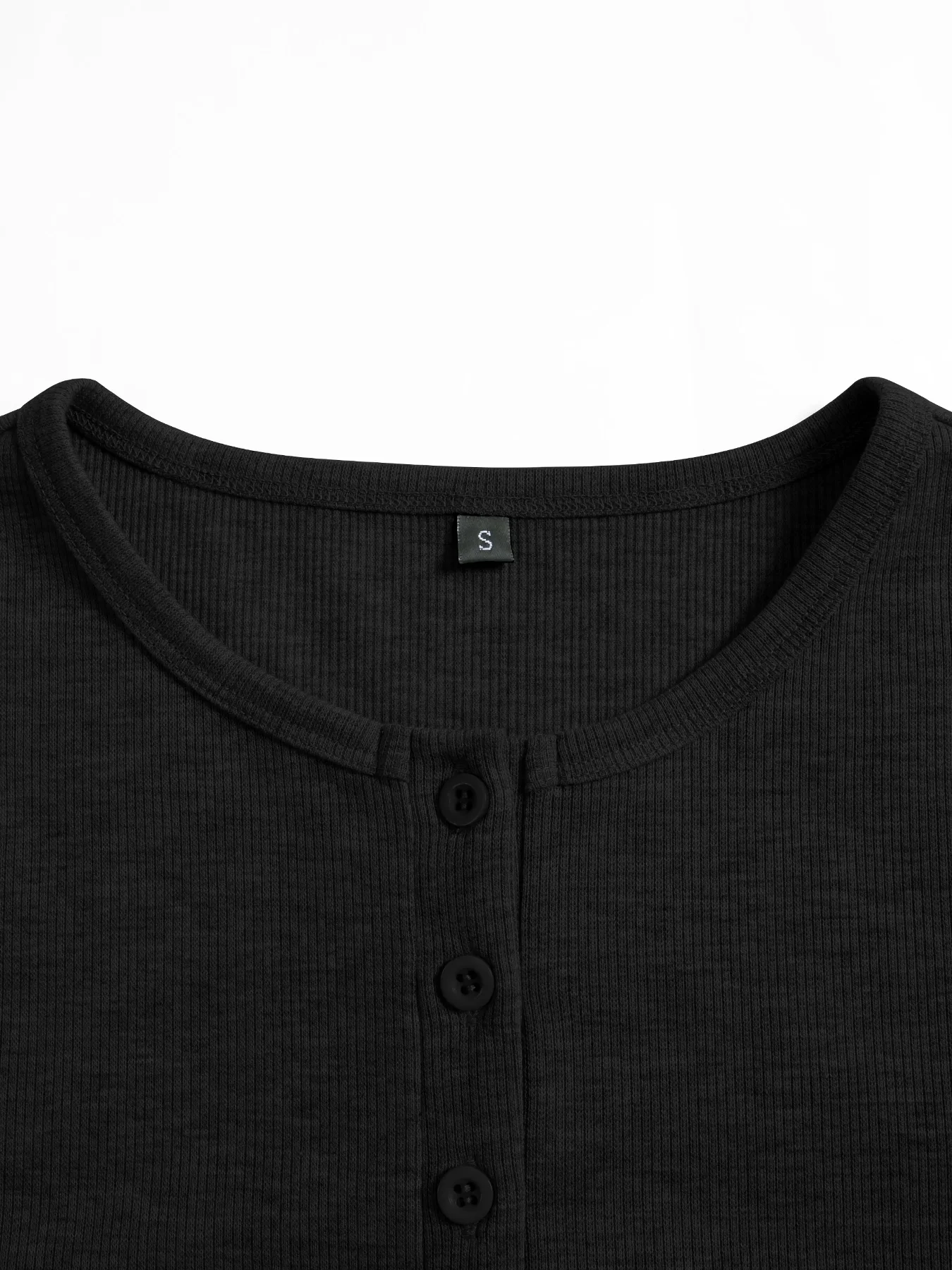 Damen 2-Teiliges Loungewear-Set Geripptes Crop-Top mit Knöpfen und Hose mit Weitem Bein und Elastischem Bund Lässiger Trainingsanzug – Detail 5