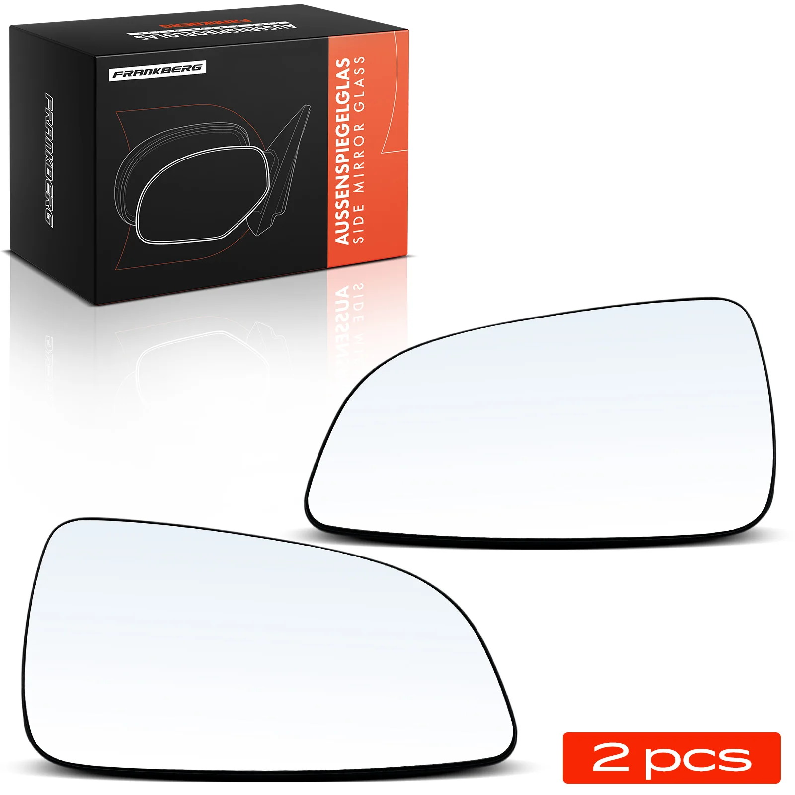 Frankberg 2x Spiegelglas Außenspiegel Vorne Links Rechts für Opel Astra H Caravan A04 6428786 6428785 13141984 13141985