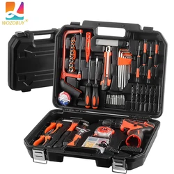 33/46/59pcs Professional Tool Set Complete ToolKit Repairs Metal Wood Car Combination Tool Box Home Power Drill Complete toolbox