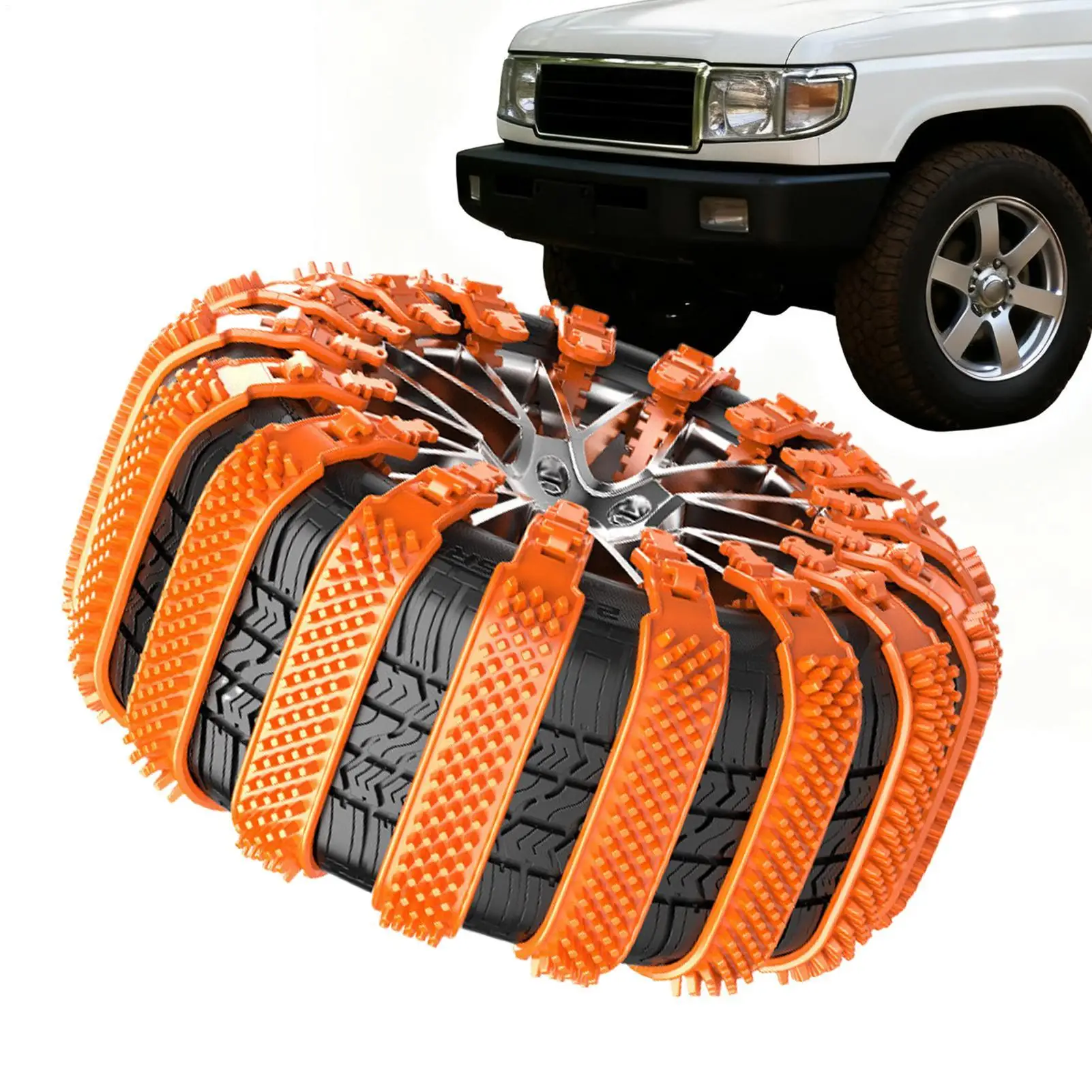 Tire Chains 10piece Anti-Slip Adjustable Wheel Ties Belts Tire Chains For Cars For Ice Winter Hiking Trailer Offroad Lawn