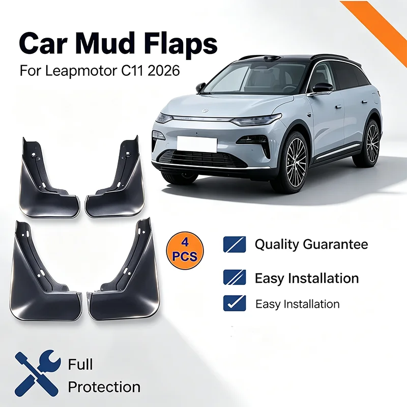 For Leapmotor C11 2026 4Pcs Splash Guards Mud Flaps Front Rear Wheel Fender Protector Heavy Duty Car Exterior