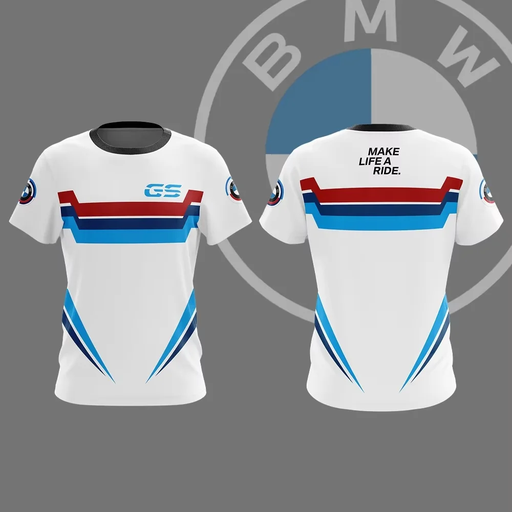 

Men's Summer T-Shirt BMW Short Sleeve Sports Motorcycle Racing M Power Car Brand Fashion Casual Wear