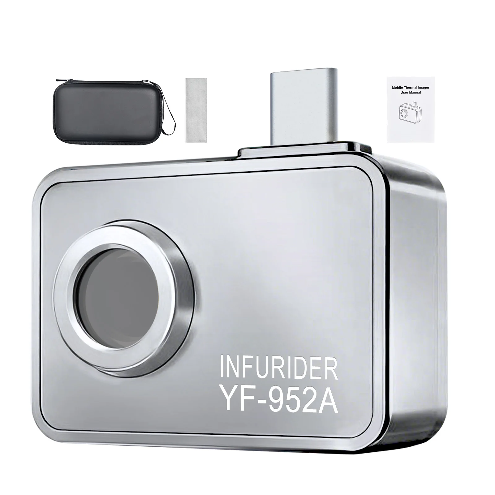 

952A USB-C Pocket Infrared Thermal Camera, 25Hz 256x192, -20°C~550°C, HVAC Troubleshooting Gift for DIY Hobbyist Special Present