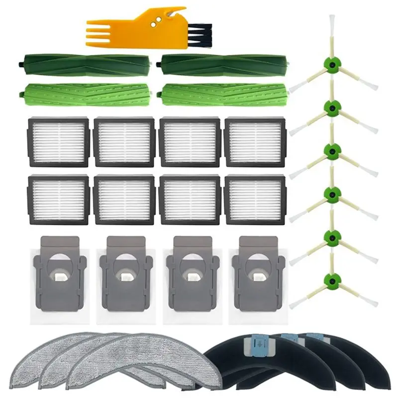 

AUAU-Brush Hepa Filter Side Brush Mop Cloth Dust Bag Spare Parts For Irobot Roomba Combo J7+ Vacuum Cleaner