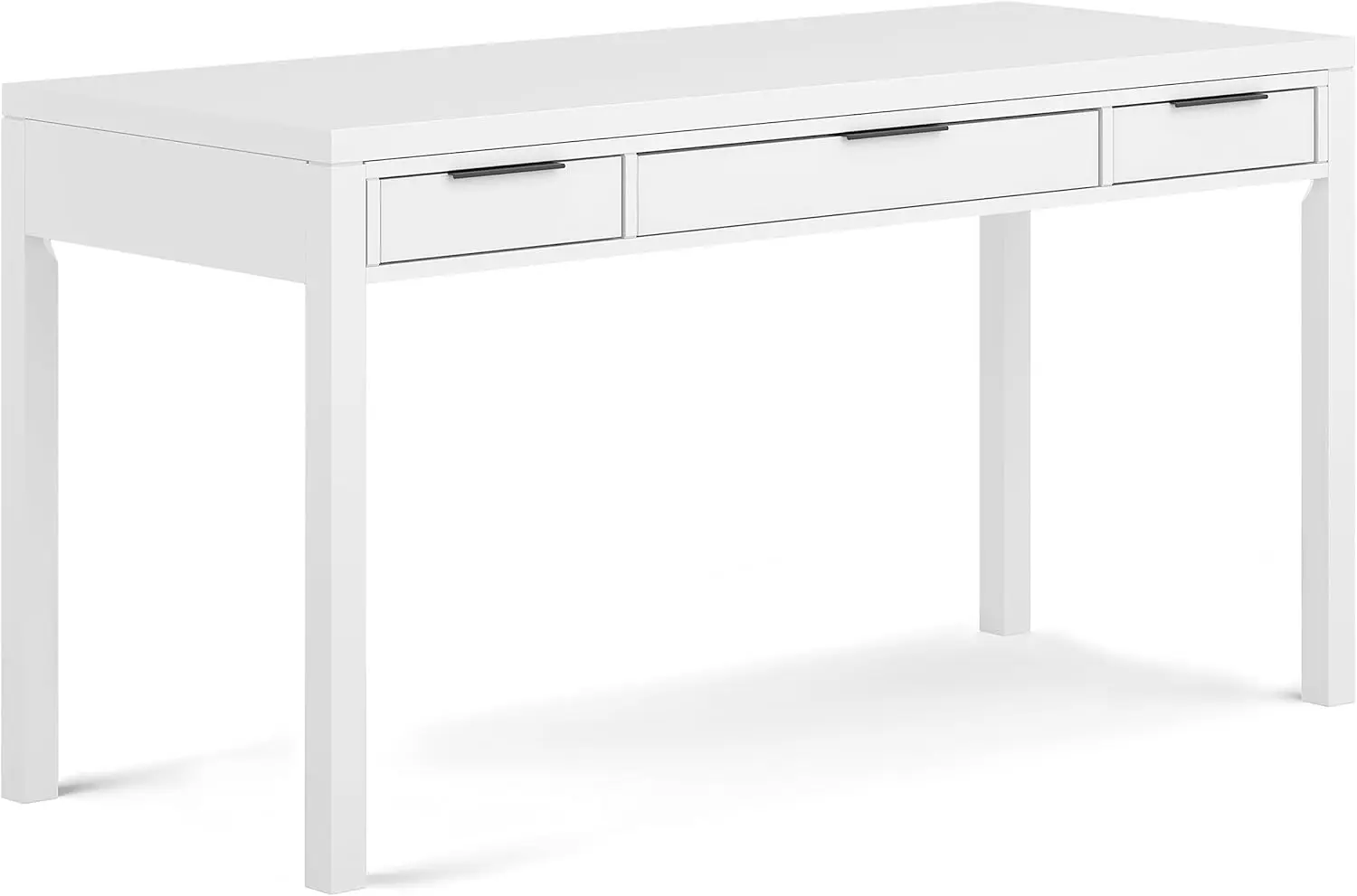 Simplihome Hollander Solid Wood Contemporary 60 Inch Wide Desk In White, For The Office Desk, Writing Table, Workstation And