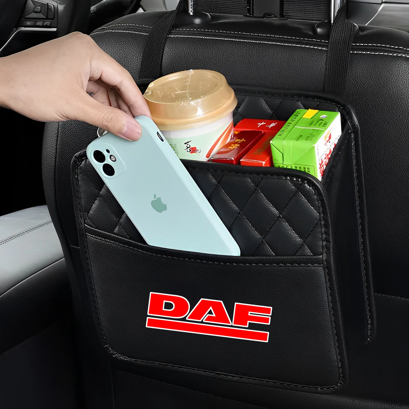 

Car seat back storage bag Multi-functional storage suspension bag For DAF Car XF 95 105