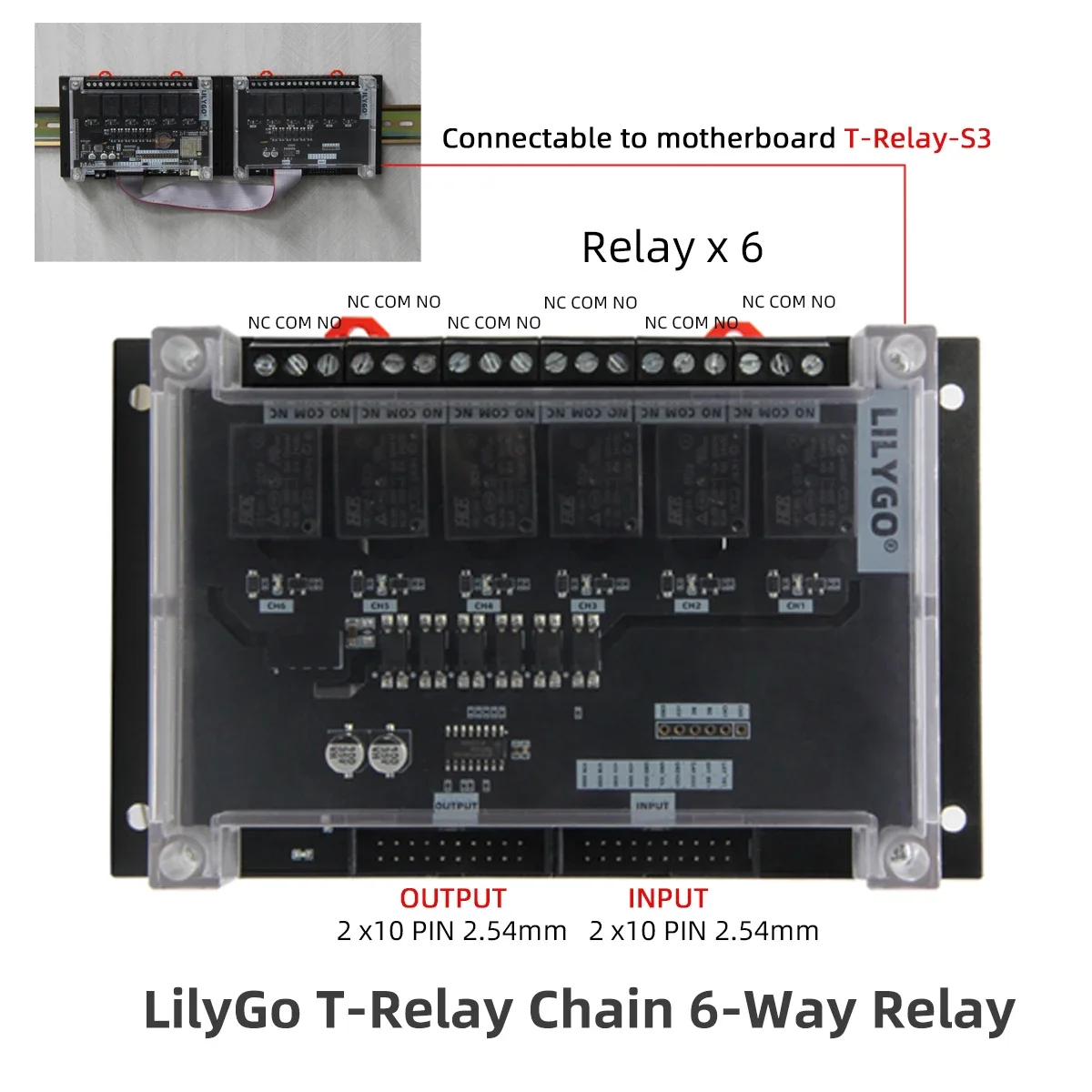 LILYGO T-RelayS3 6-полосная плата для разработки реле ESP32-S3-1U беспроводной модуль WiFi Bluetooth расширяемый ЖК-дисплей