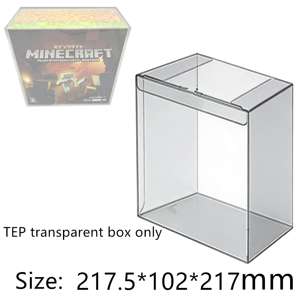 Protetor de Caixa Transparente para Minecraft: Caixas de Coleção PlayStation Vita/PSV2000 Estojo de Armazenamento TEP para Jogos com Visor Transparente