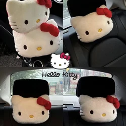 Sanrio Hello Kitty Car Pillow Pink Red Cute Cartoon Plush Decoration Car Seat Headrest Comfortable Car Accessories Supplies