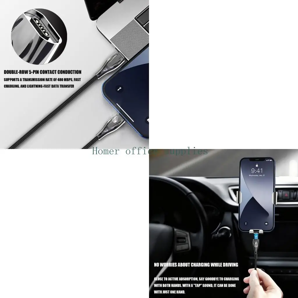K43B Fast Speed Type C Charging Cable 66W Power Delivery Nylon Braided Wire