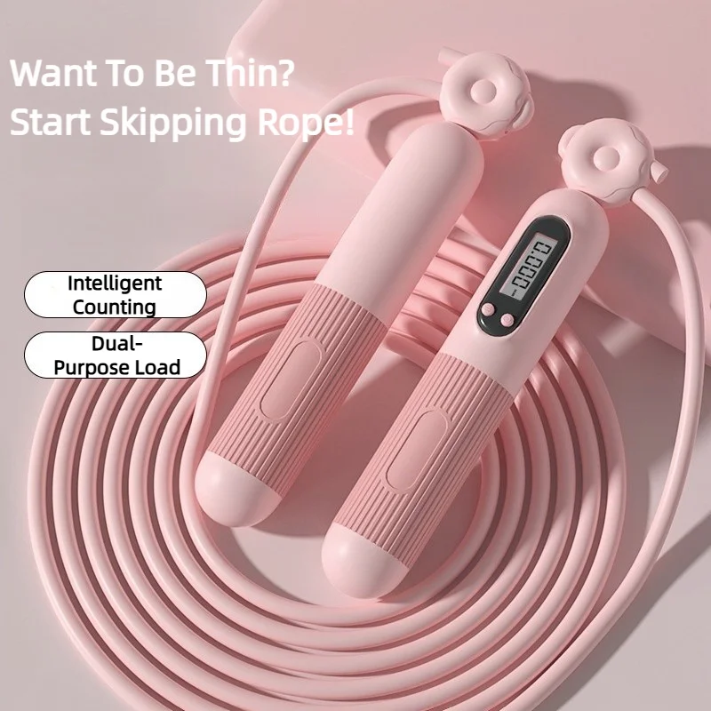 Jump Rope With Counter Adjustable Skipping Calorie Smart For Fitness Exercise And Weight Lose Counting Steel Traini Home Sport