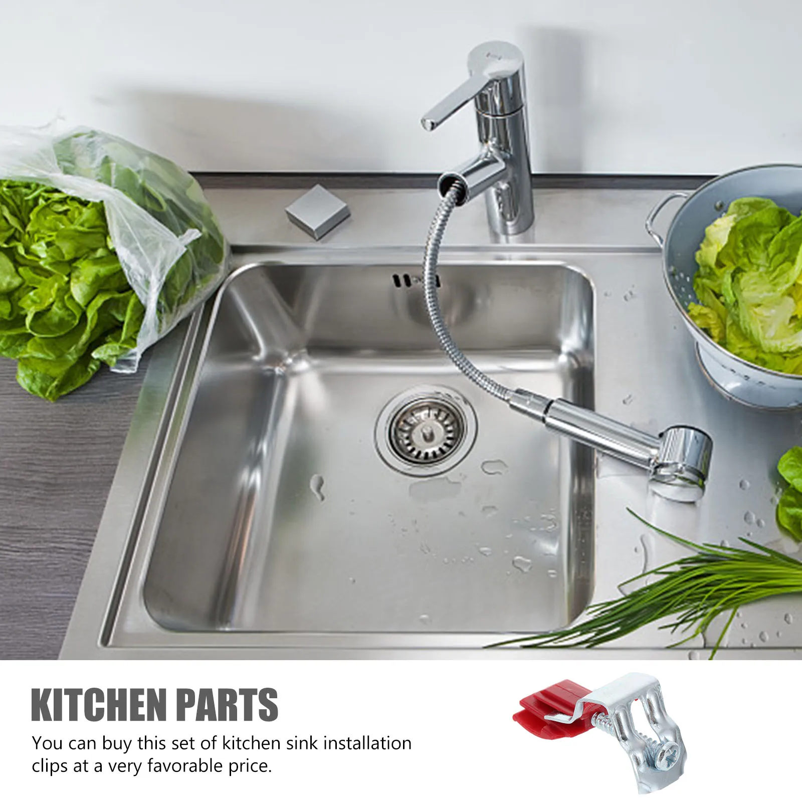 

10 Pcs Kitchen Sink Installation Clips Accessories Durable 50x25x18mm Fastener Brackets Plastic Rim Kitchen Tools