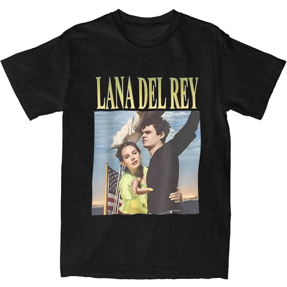 Lana Del Rey Ldr Sailing T-Shirt Man Streetwear Cotton T Shirts Summer O-Neck Trending Tees Pattern Oversized Clothes