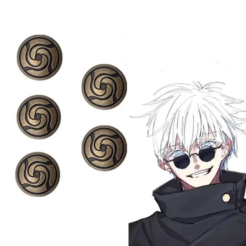 Jujutsu Kaisen Anime Gojou Satoru Nobara Kugisaki Itadori Yuuji Fushiguro Megumi Ryoumen Sukuna Cosplay Material de botones de aleación
