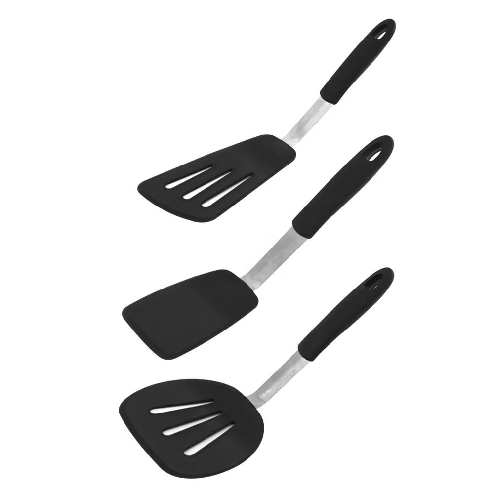 

3Pcs Silicone Kitchen Shovels Nonstick Cooking Spatulas Frying Steak Egg Tools Home Hotel Restaurant Kitchen Steak Spatulas