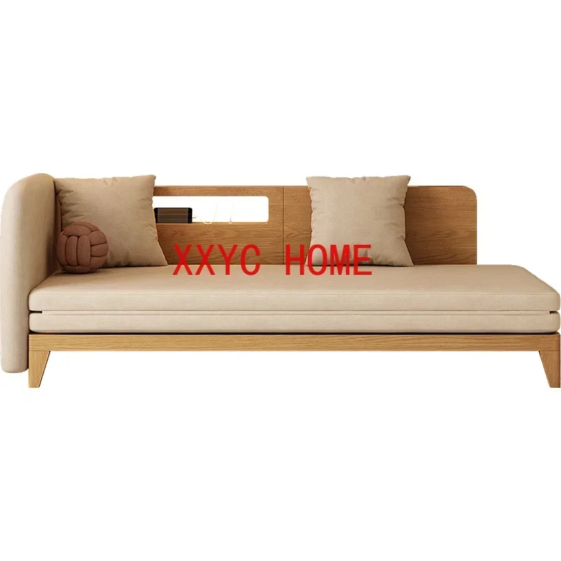 

Solid Wood Multifunctional Sofa Bed Foldable Dual-Purpose Living Room Simple Modern